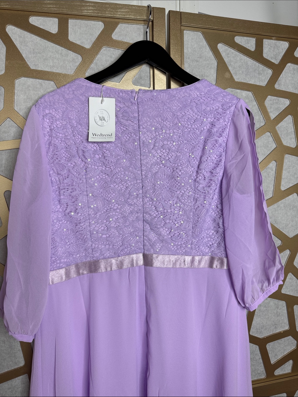 Wedtrend Lavender Sequin Lace Chiffon Evening Dress Nwt — image 5 of 8
